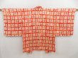 Photo1: 5302T04z540 Vintage Japanese Kimono Silk SHIBORI HAORI  Orangered (1)
