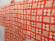 Photo2: 5302T04z540 Vintage Japanese Kimono Silk SHIBORI HAORI  Orangered (2)
