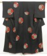 Photo1: 5302T10z910 Vintage Japanese Kimono Silk KOMON Chrysanthemum Black (1)