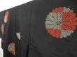 Photo2: 5302T10z910 Vintage Japanese Kimono Silk KOMON Chrysanthemum Black (2)