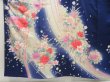 Photo5: 5302T12z1090  Japanese Kimono Silk FURISODE Flowers Dark lavender blue (5)
