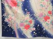 Photo6: 5302T12z1090  Japanese Kimono Silk FURISODE Flowers Dark lavender blue (6)