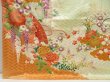Photo6: 5302T13z1210 Vintage Japanese Kimono Silk FURISODE Peony Light green (6)