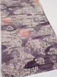 Photo2: 4G01z60  Japanese Kimono Silk  FABRIC Scenery Dark purple 40.2x14.2 (2)
