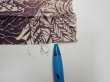 Photo6: 4G01z60  Japanese Kimono Silk  FABRIC Scenery Dark purple 40.2x14.2 (6)