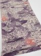 Photo2: 4G02z60  Japanese Kimono Silk  FABRIC Scenery Dark purple 40.2x14.2 (2)