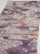 Photo3: 4G02z60  Japanese Kimono Silk  FABRIC Scenery Dark purple 40.2x14.2 (3)