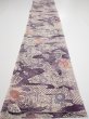 Photo5: 4G03z100  Japanese Kimono Silk  FABRIC Scenery Dark purple 66.1x14.2 (5)