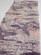 Photo3: 4G05z100  Japanese Kimono Silk  FABRIC Scenery Dark purple 66.9x14.2 (3)