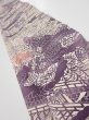 Photo1: 4G07z40  Japanese Kimono Silk  FABRIC Scenery Dark purple 57.5x7.1 (1)