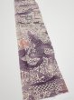 Photo2: 4G07z40  Japanese Kimono Silk  FABRIC Scenery Dark purple 57.5x7.1 (2)