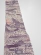 Photo3: 4G07z40  Japanese Kimono Silk  FABRIC Scenery Dark purple 57.5x7.1 (3)