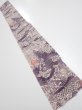 Photo5: 4G07z40  Japanese Kimono Silk  FABRIC Scenery Dark purple 57.5x7.1 (5)