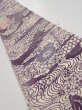 Photo1: 4G08z40  Japanese Kimono Silk  FABRIC Scenery Dark purple 57.5x7.1 (1)