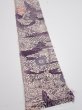 Photo2: 4G08z40  Japanese Kimono Silk  FABRIC Scenery Dark purple 57.5x7.1 (2)