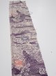 Photo3: 4G08z40  Japanese Kimono Silk  FABRIC Scenery Dark purple 57.5x7.1 (3)
