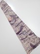 Photo5: 4G08z40  Japanese Kimono Silk  FABRIC Scenery Dark purple 57.5x7.1 (5)