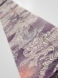 Photo1: 4G09z60  Japanese Kimono Silk  FABRIC Scenery Dark purple 81.1x7.1 (1)