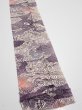 Photo2: 4G09z60  Japanese Kimono Silk  FABRIC Scenery Dark purple 81.1x7.1 (2)