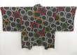 Photo1: 5307T01z550 Vintage Japanese Kimono Silk SHIBORI HAORI  Black (1)