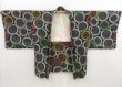 Photo5: 5307T01z550 Vintage Japanese Kimono Silk SHIBORI HAORI  Black (5)