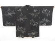 Photo2: 5307T02z700 Vintage Japanese Kimono Silk HAORI Paulownia Black (2)