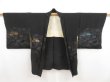 Photo6: 5307T04z630 Vintage Japanese Kimono Silk HAORI Chrysanthemum Black (6)