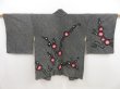 Photo1: 5307T05z400 Vintage Japanese Kimono Silk SHIBORI HAORI Plum tree Black (1)