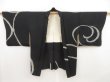Photo5: 5307T07z610 Vintage Japanese Kimono Silk SHIBORI HAORI  Black (5)