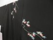 Photo2: 5307T09z640 Vintage Japanese Kimono Silk TSUKESAGE Maple Black (2)
