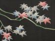 Photo7: 5307T09z640 Vintage Japanese Kimono Silk TSUKESAGE Maple Black (7)