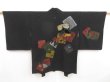 Photo4: 5307T11z590 Vintage Japanese Kimono Silk HAORI  Black (4)
