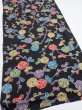 Photo2: 4D02z60  Japanese Kimono Silk  FABRIC Plum branch Black 41.7x15.0 (2)