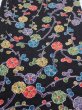 Photo1: 4D05z100  Japanese Kimono Silk  FABRIC Plum branch Black 67.7x15.2 (1)