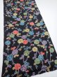 Photo2: 4D05z100  Japanese Kimono Silk  FABRIC Plum branch Black 67.7x15.2 (2)