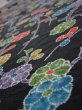 Photo4: 4D05z100  Japanese Kimono Silk  FABRIC Plum branch Black 67.7x15.2 (4)