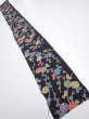Photo5: 4D08z50  Japanese Kimono Silk  FABRIC Plum branch Black 60.6x7.3 (5)