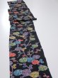 Photo3: 4D09z60  Japanese Kimono Silk  FABRIC Plum branch Black 86.6x7.3 (3)