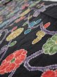 Photo4: 4D09z60  Japanese Kimono Silk  FABRIC Plum branch Black 86.6x7.3 (4)