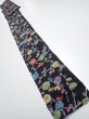 Photo5: 4D09z60  Japanese Kimono Silk  FABRIC Plum branch Black 86.6x7.3 (5)