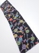 Photo1: 4D10z30  Japanese Kimono Silk  FABRIC Plum branch Black 34.6x7.3 (1)