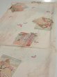 Photo3: 4D01z60  Japanese Kimono Silk  FABRIC Flowers Butterfly Off-white 42.1x15.2 (3)