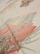 Photo4: 4D02z60  Japanese Kimono Silk  FABRIC Flowers Butterfly Off-white 41.7x15.2 (4)