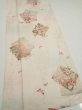Photo2: 4D06z90  Japanese Kimono Silk  FABRIC Flowers Butterfly Off-white 67.7x15.4 (2)