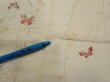 Photo6: 4D06z90  Japanese Kimono Silk  FABRIC Flowers Butterfly Off-white 67.7x15.4 (6)