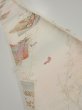 Photo1: 4D07z40  Japanese Kimono Silk  FABRIC Flowers Butterfly Off-white 60.6x7.5 (1)