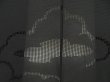 Photo4: 5308T03z310 Vintage Japanese Kimono Silk See through HAORI Cloud Black (4)