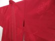 Photo2: 5308T08z300 Vintage Japanese Kimono Silk See through HAORI Flower Dark red (2)