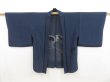 Photo5: 5308T09z270 Vintage Japanese Kimono Silk See through HAORI Jigami Navy (5)