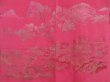 Photo3: 5308T10z470 Vintage Japanese Kimono Silk HAORI Mountain Red-Pink (3)